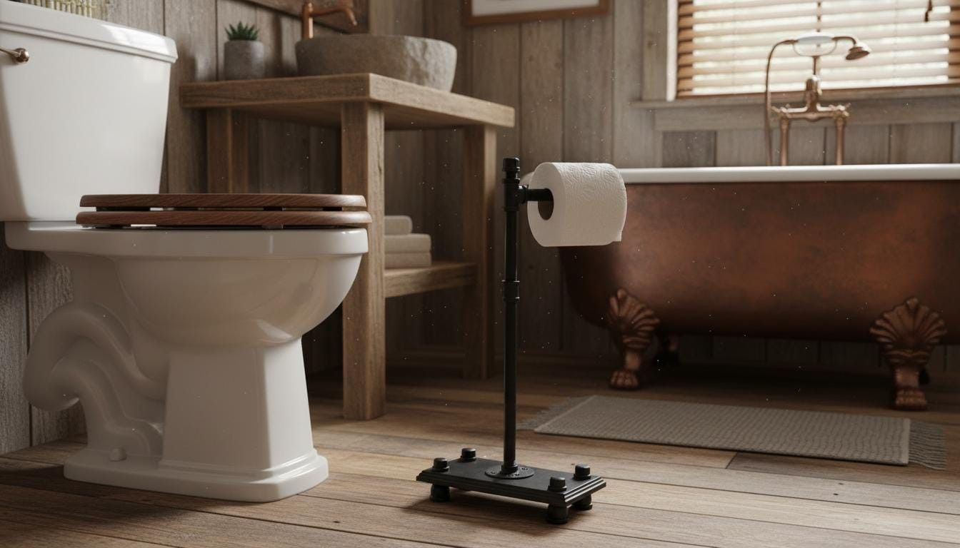 2 roll steampunk toilet paper stand -NEW LOWER PRICES