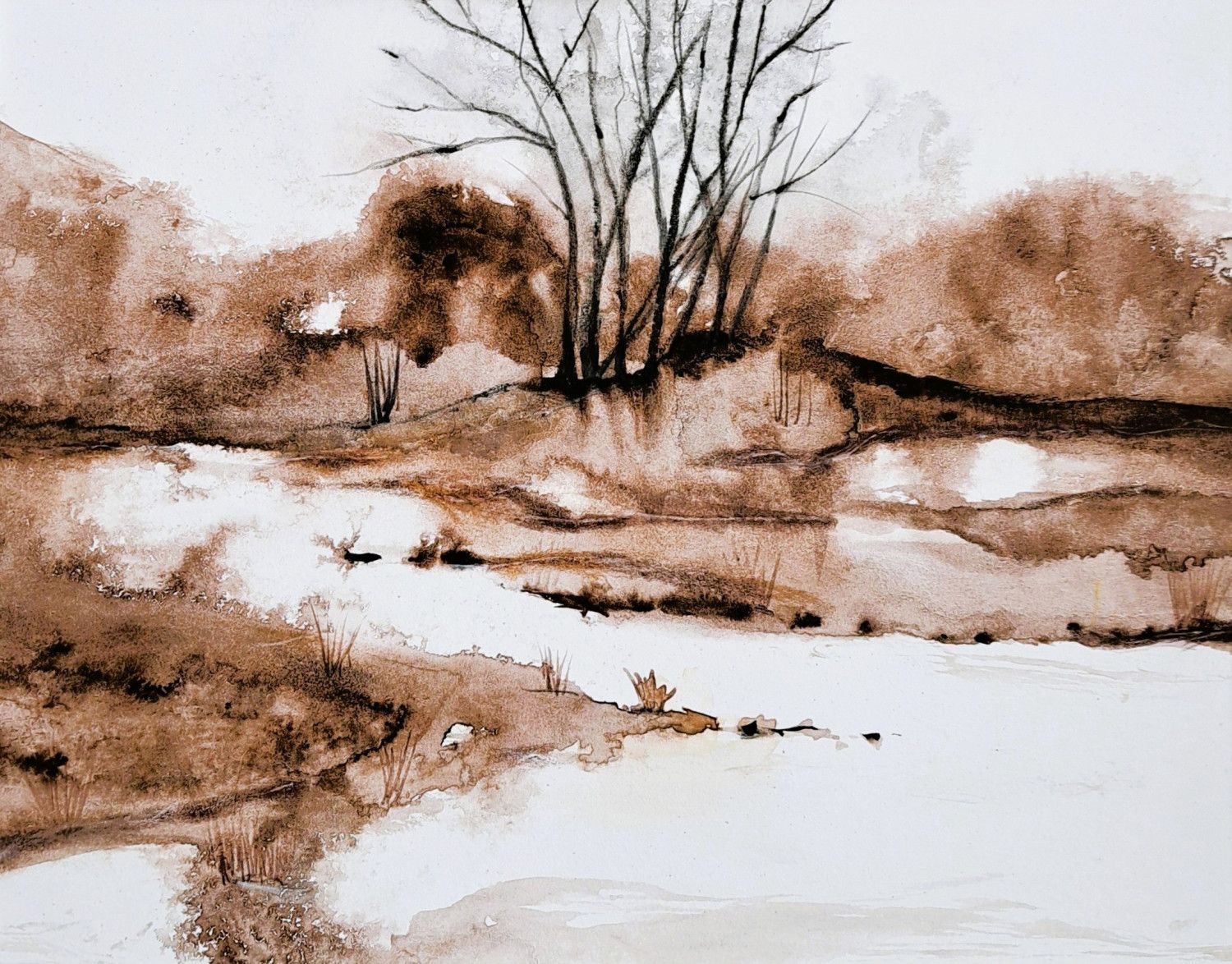 Mocha Lake Coffee Watercolor