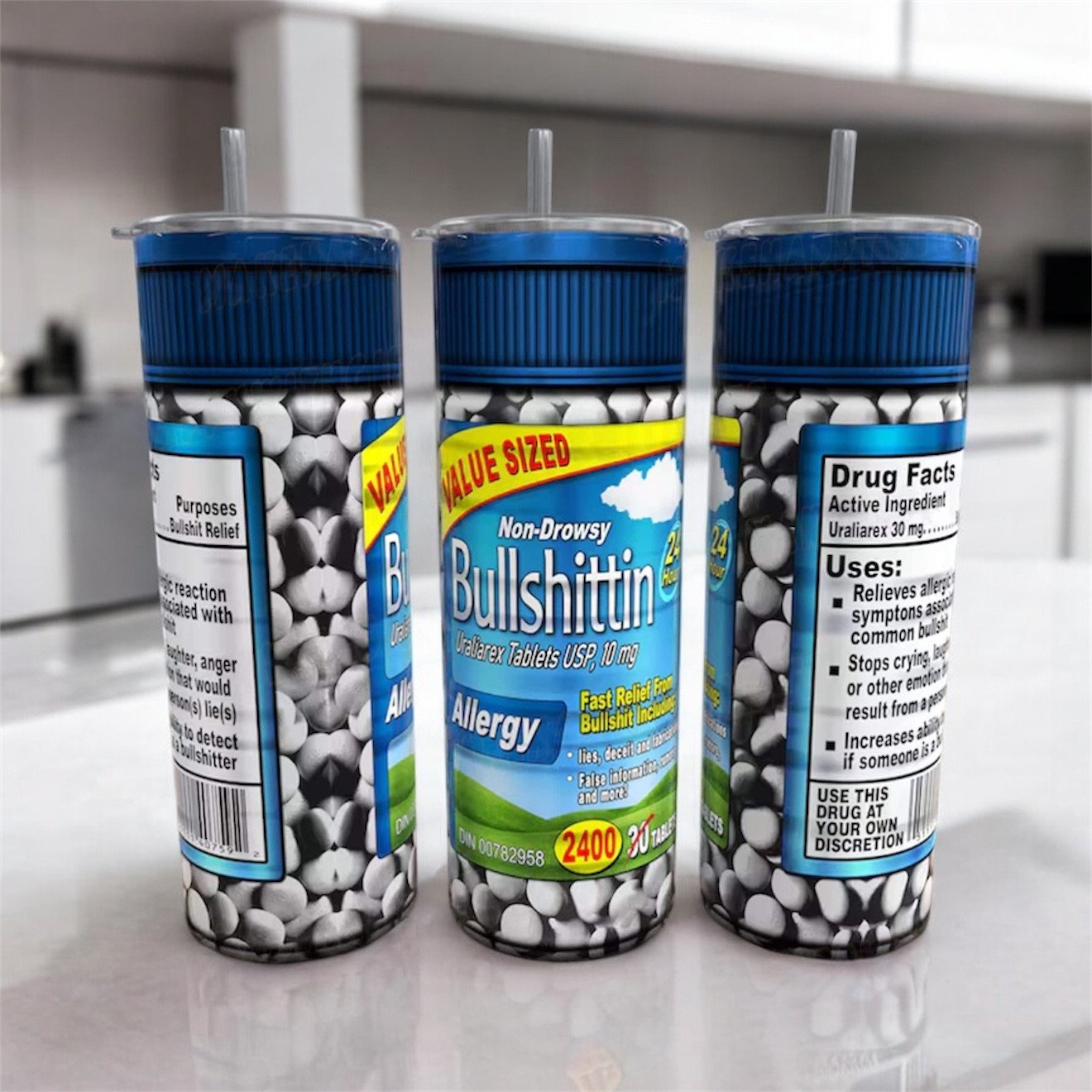 Bullshittin Pills funny 20oz Tumbler