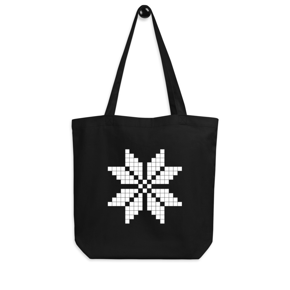 White Moon of Bethlehem (Beit Lahem) Palestinian Embroidery Print Large Eco Tote Bag