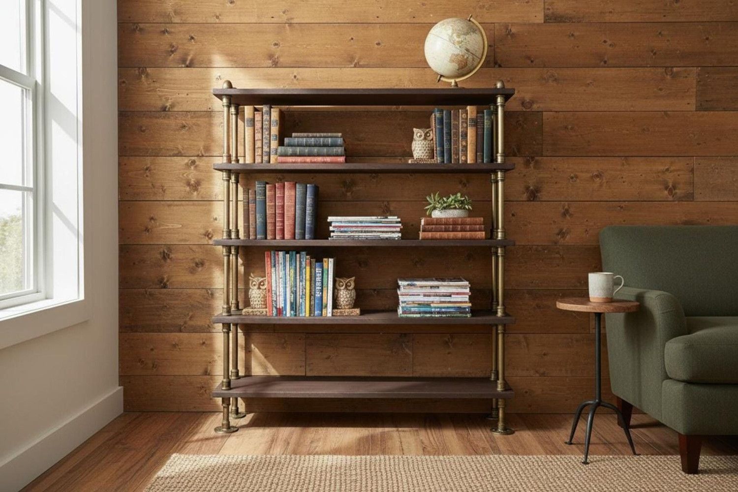 Industrial Shoe Rack, Metal Pipe Frame, Rustic Brown Shelves