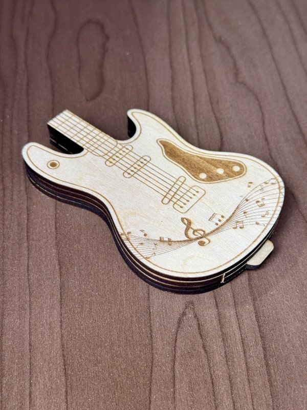 Guitar Pick Holder (Electric Guitar) - Music Notes V3