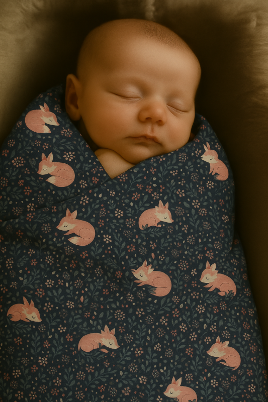 Sleepy Fox - Minky Baby Blanket