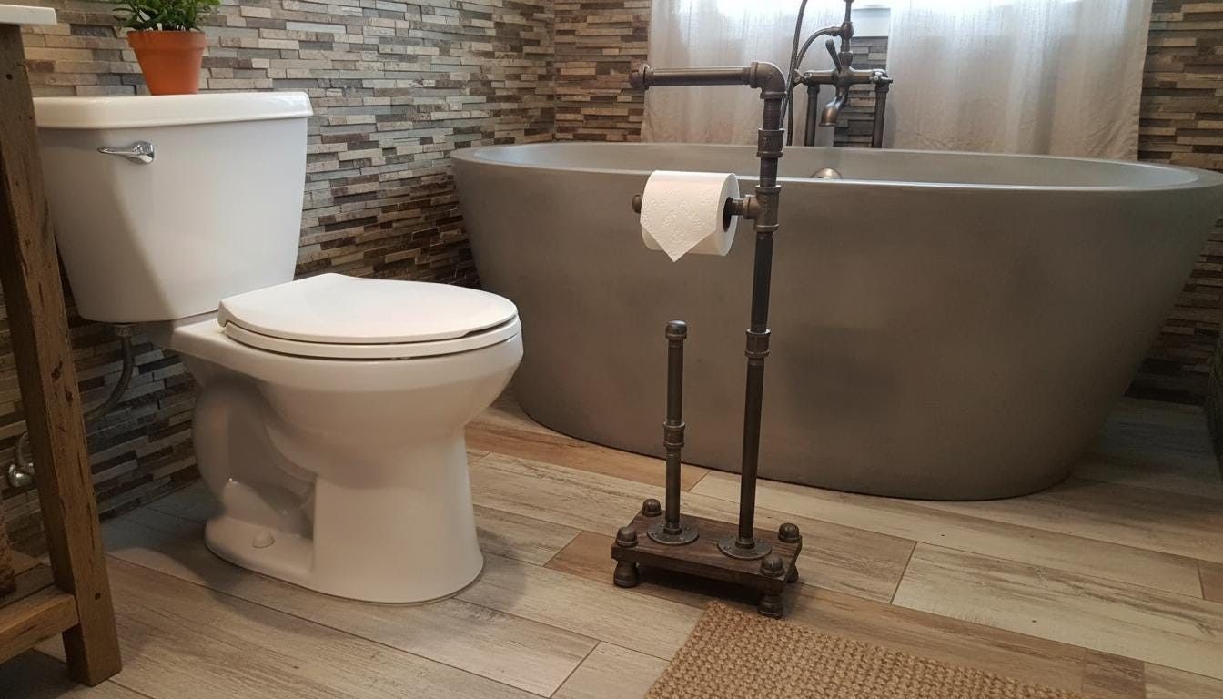 Industrial Toilet Paper Stand: Freestanding 5-Roll Holder
