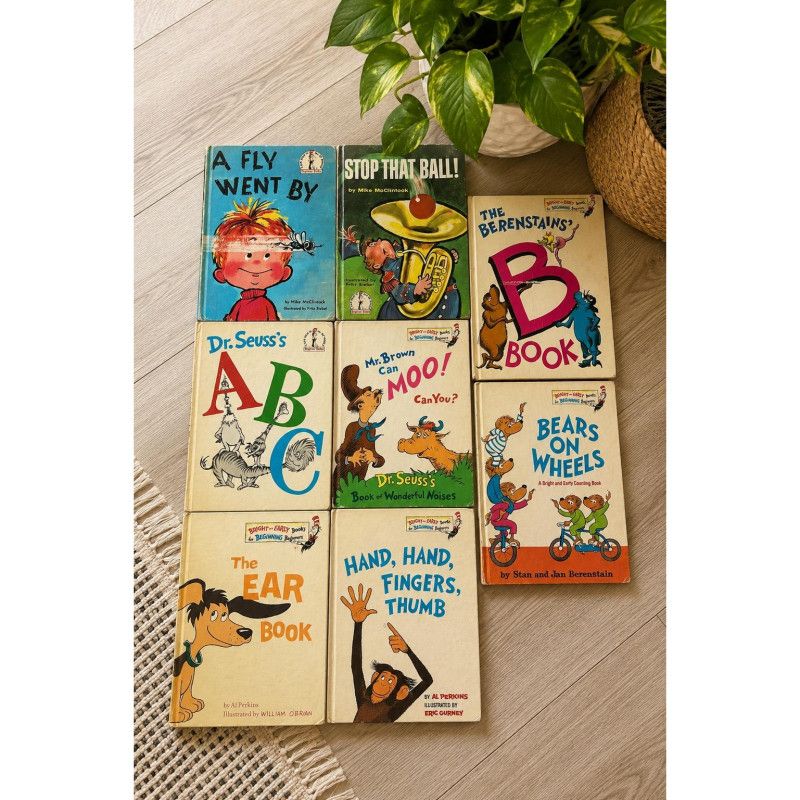 Vintage 70s Kids Book Lot Dr Seuss Berenstain Bears Beginner Books Set of 8