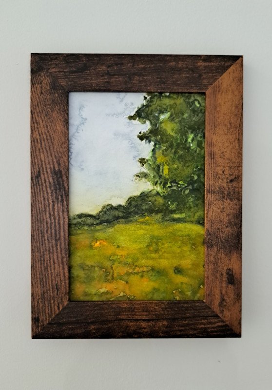 Canadian Antique Look Landscape Watercolor Painting