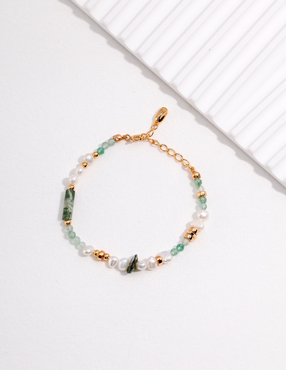 Aquatic Agate Pearl Bracelet