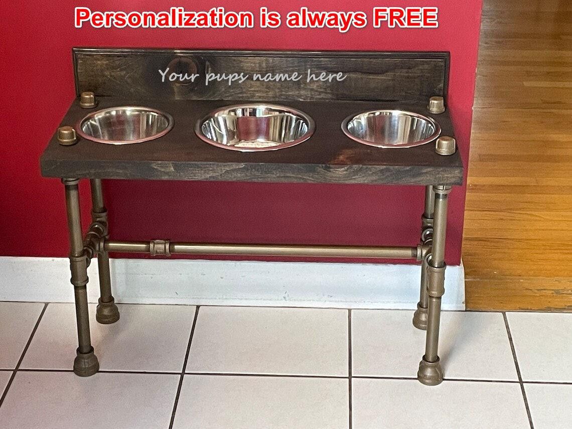 Raised water bin with 2 bowls on each end – decorative water spout