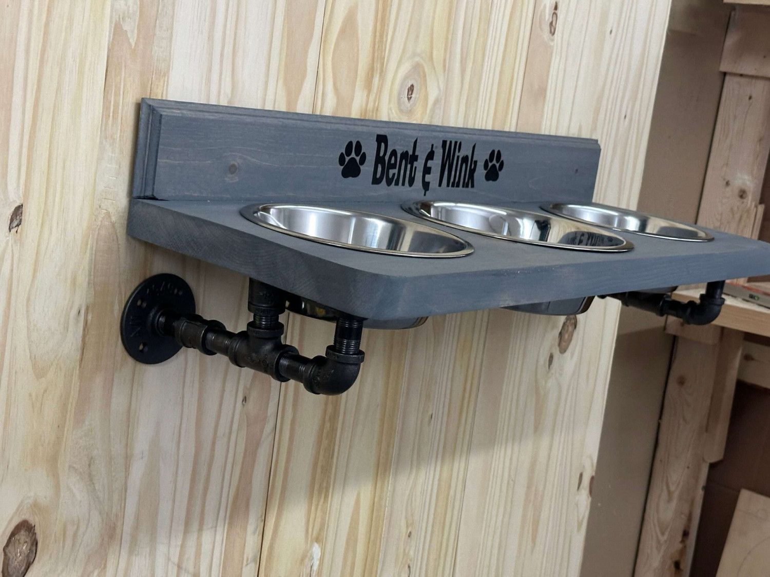 Floating Mini 4 small bowl dog bowl feeder – wall mount dog bowl feeder-Kitty feeder -cat feeder