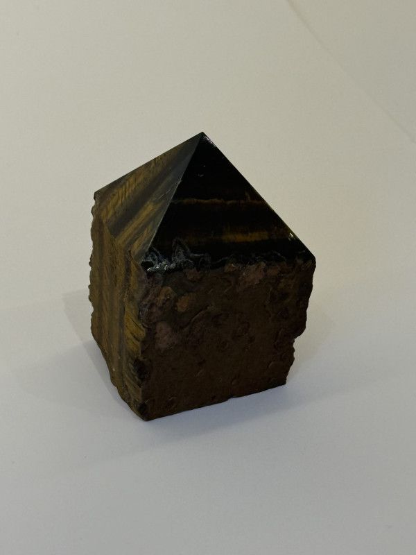 Tiger eye half polished