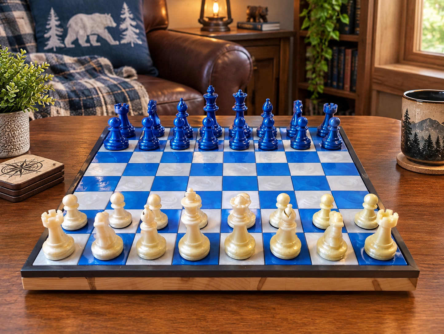 Classic Chess Set - Azure blue
