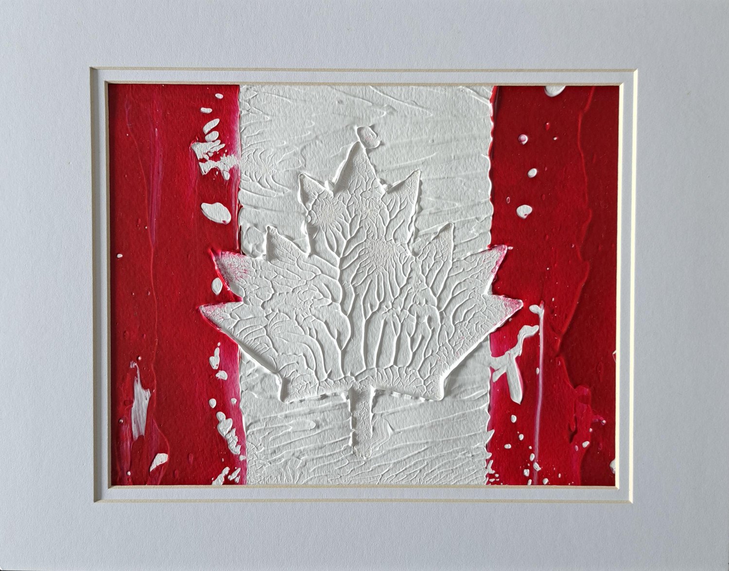 Canadian Flag Abstract Acrylic Painting