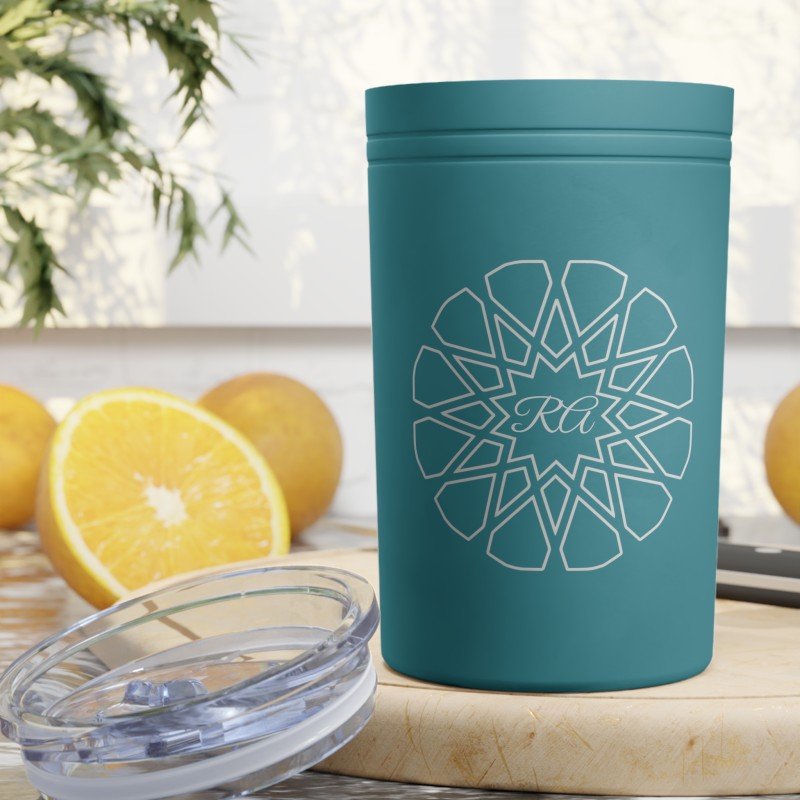 Personalized Initials 6-Fold Islamic Geometric Design Print Vacuum Insulated Tumbler 11oz