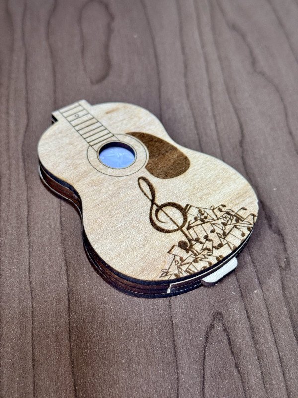 Guitar Pick Holder (Acoustic Guitar) - Music Note V9