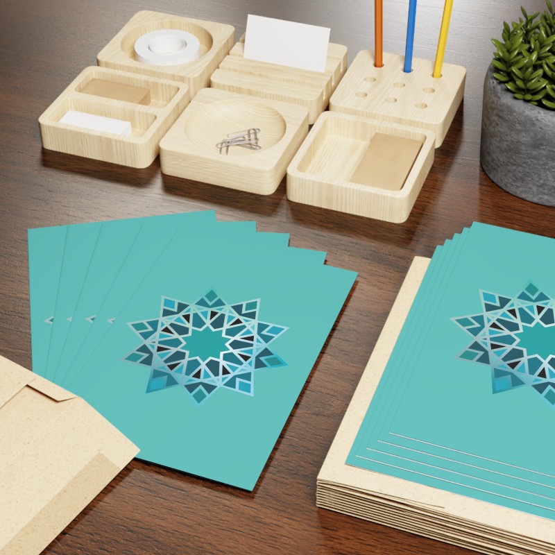 Rosette Arabesque Geometric Design Greeting Cards Set