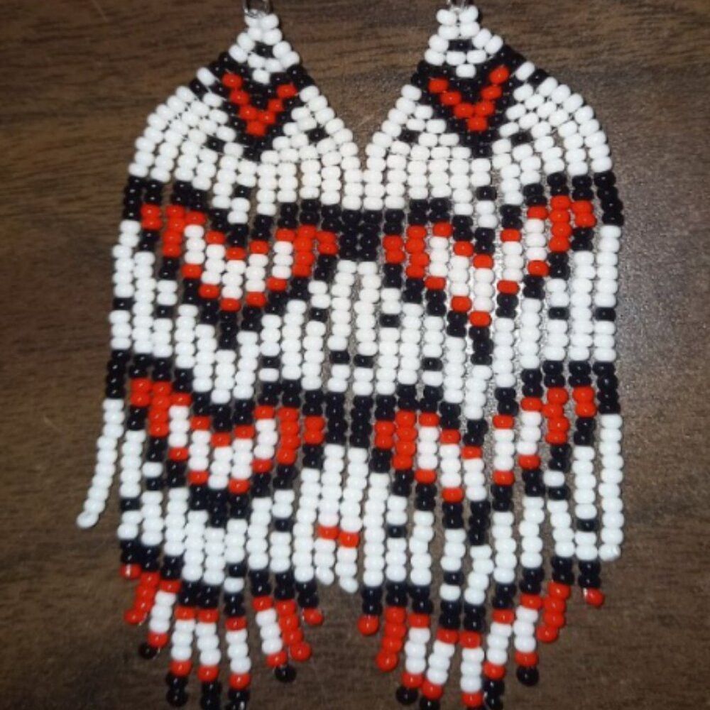 Handmade Heart Beaded Earrings