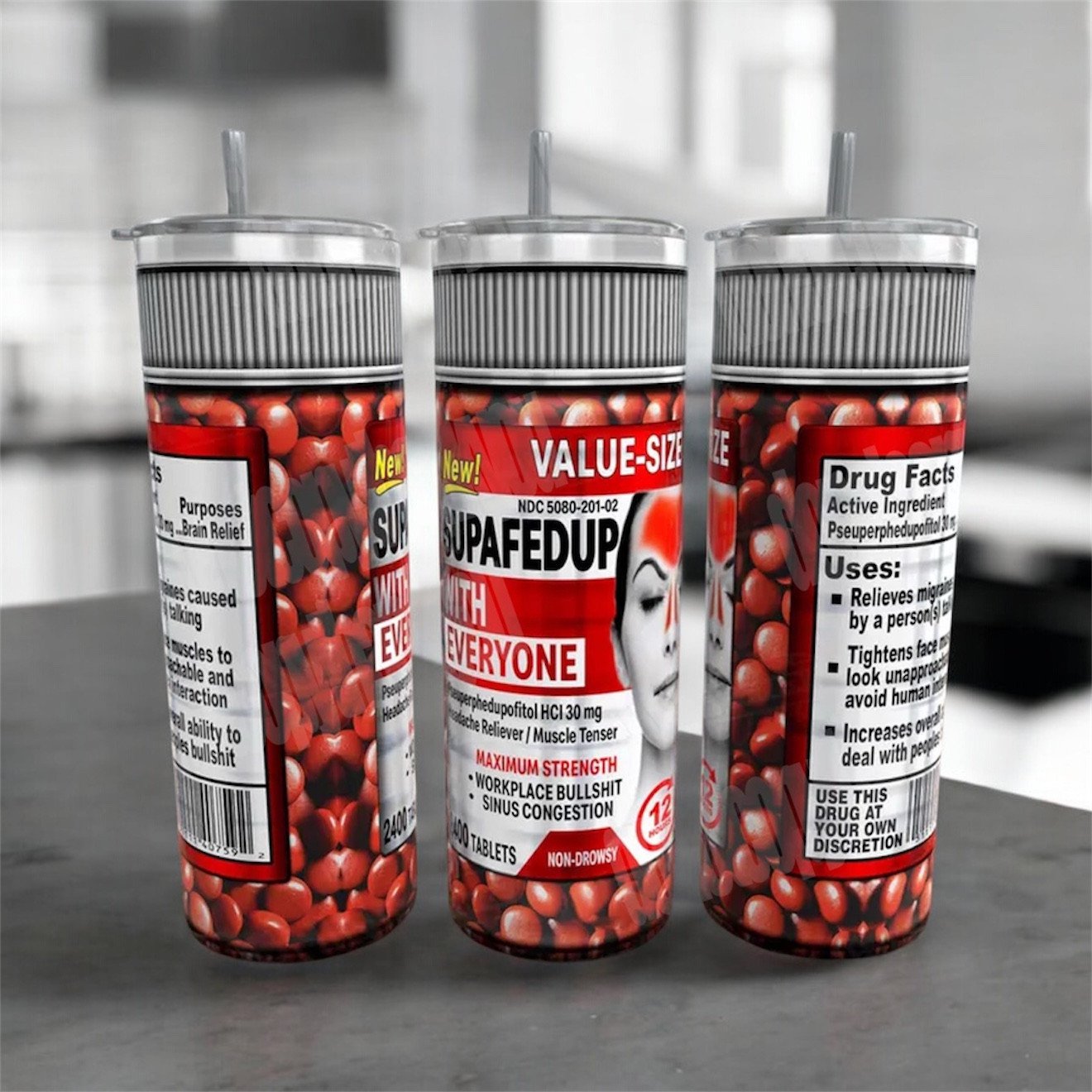 Supafedup pills funny prank 20oz Tumbler