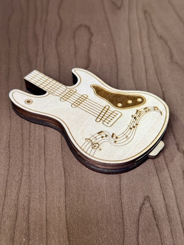 Guitar Pick Holder (Electric Guitar) - Music Notes V2