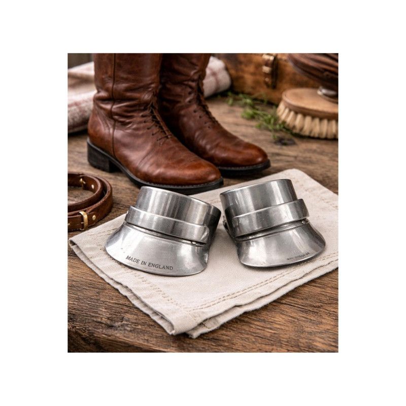 Vintage English Riding Boot Slides Metal Equestrian Boot Pull Aids Pair England