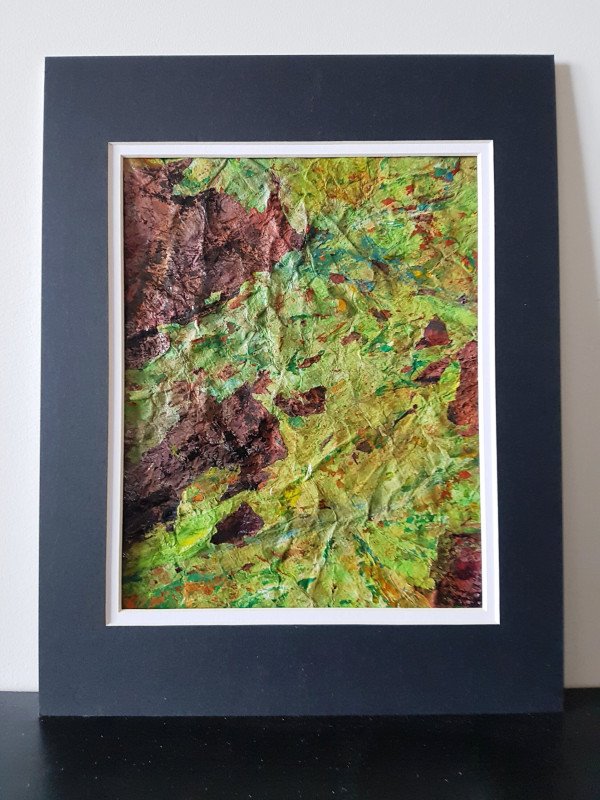 Eco Fine Art Bittergreen - Orignal Mixed Media Acrylic, Watercolor Painting