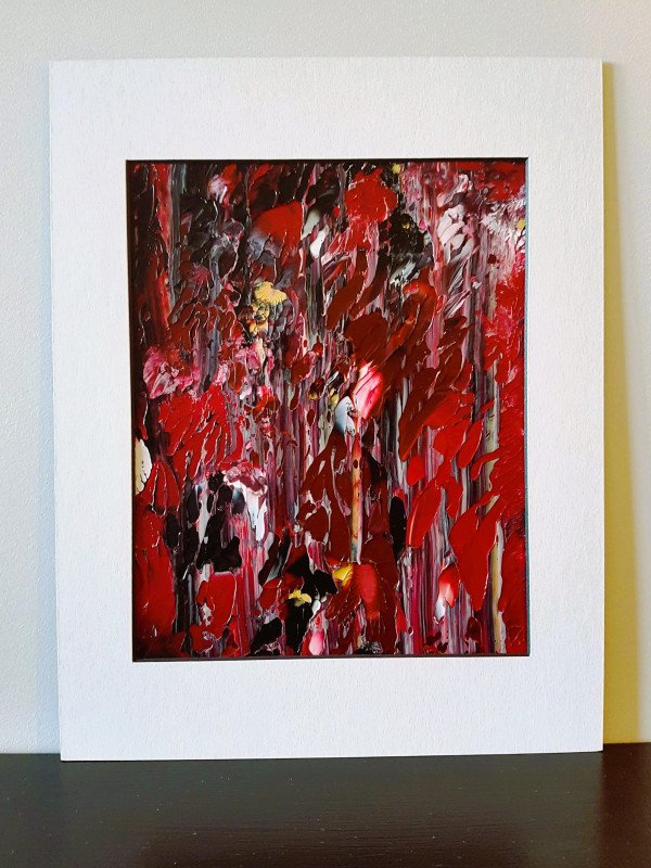 Red Sky Night Acrylic Abstract Original Painting