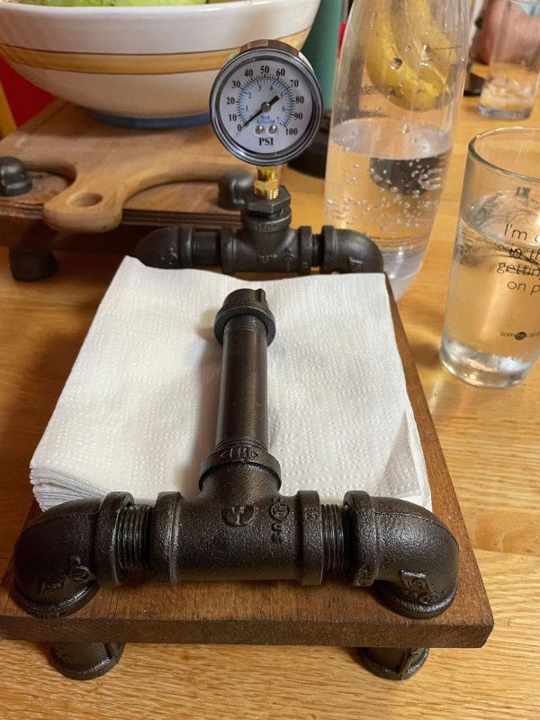 Napkin holder-square block Industrial style napkin holder-Steampunk style paper napkin holder