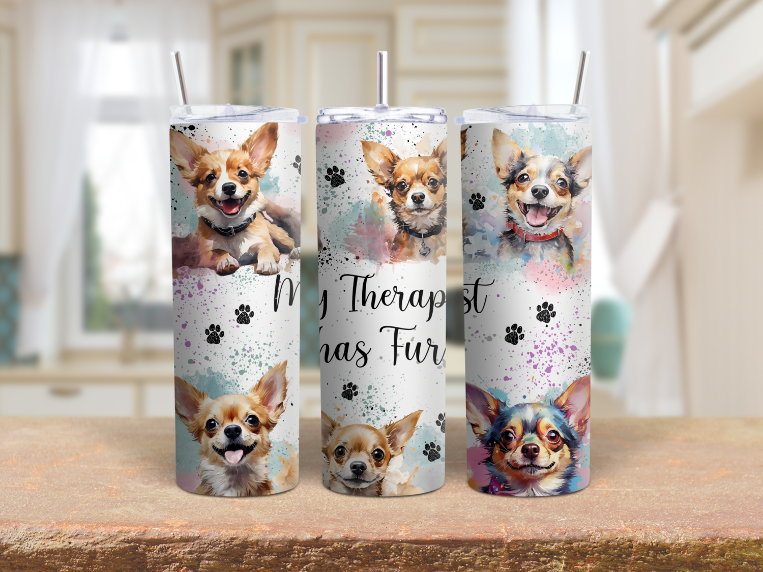 My Therapist has Fur dog 20oz Tumbler