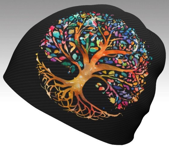 Beanie  Dark Tree of Life Design