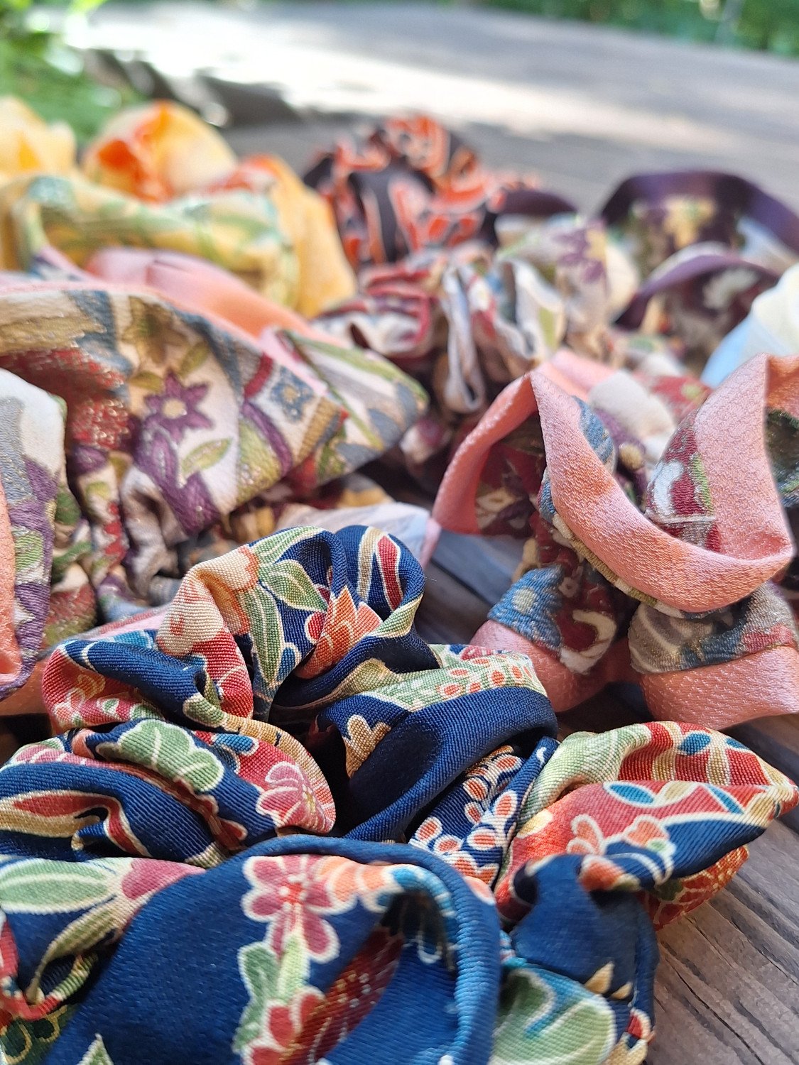 Kimono Silk Scrunchie: Upcycled Vintage Japanese Fabric Hair Tie