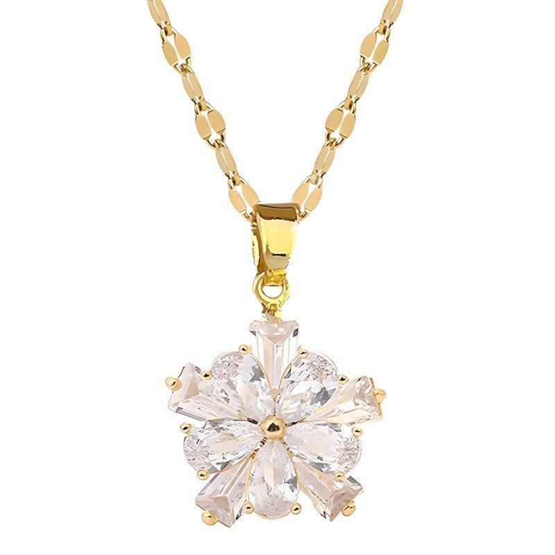 18K gold plated  Flower necklace,  FTM JEWELRY