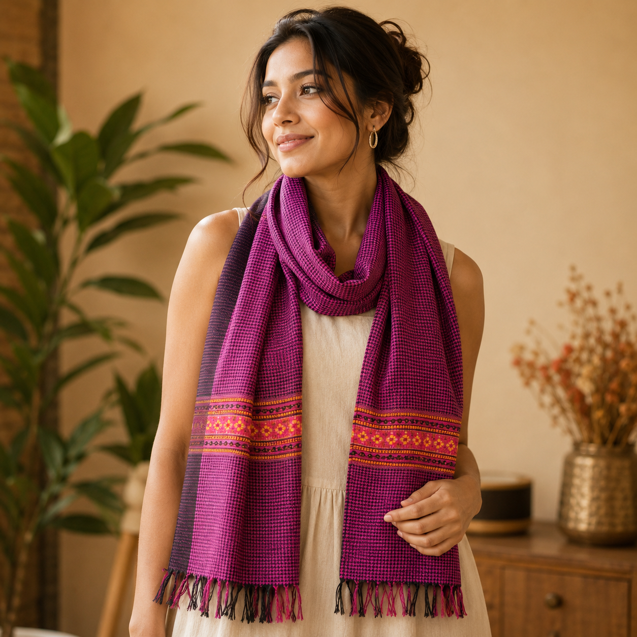 Kullu Himachal hand made pure wool stole