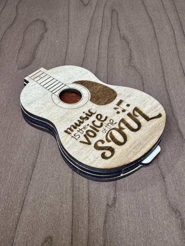 Guitar Pick Holder "Music is the Voice of the Soul"