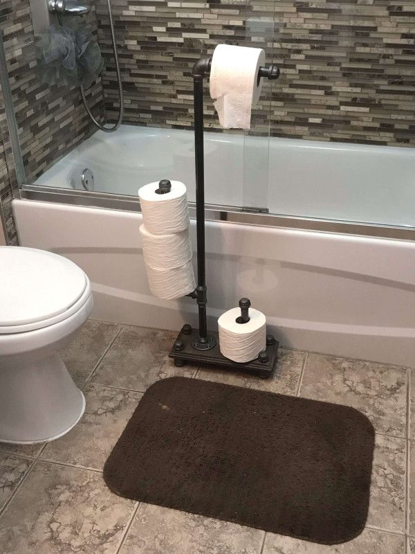 toilet paper stand with shelf , pipe toilet paper holder,rustic toilet paper stand