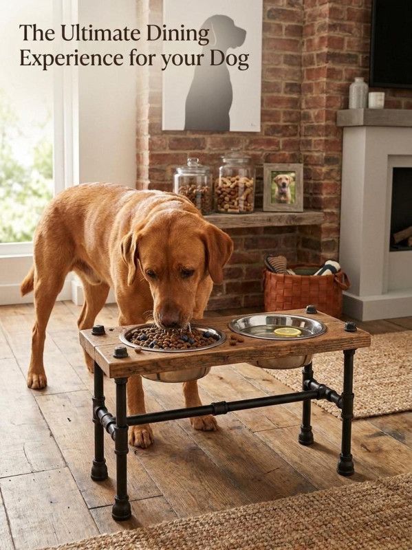 X-Large Raised Dog bowl stand with cross Brace