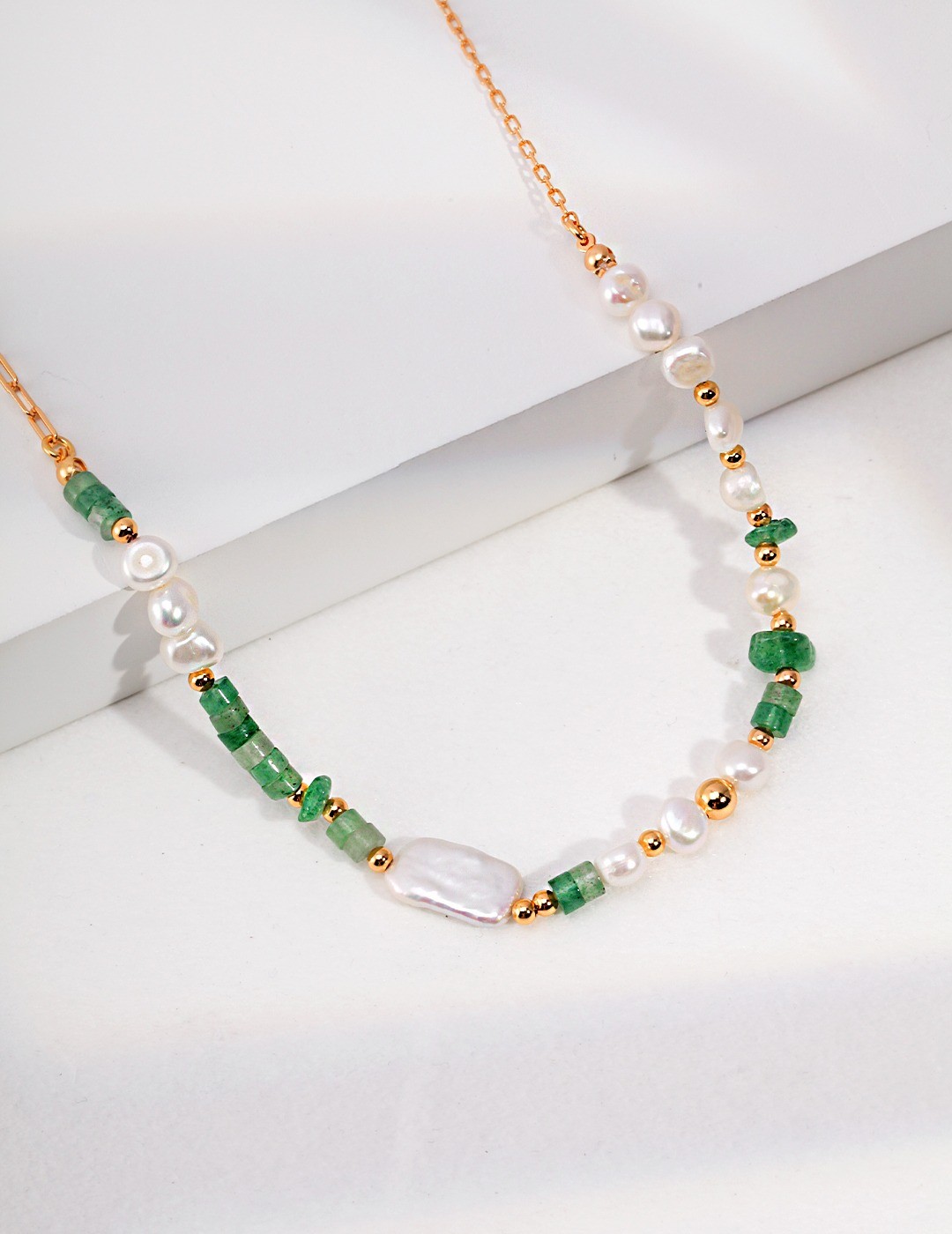 Aventurine Pearl Necklace