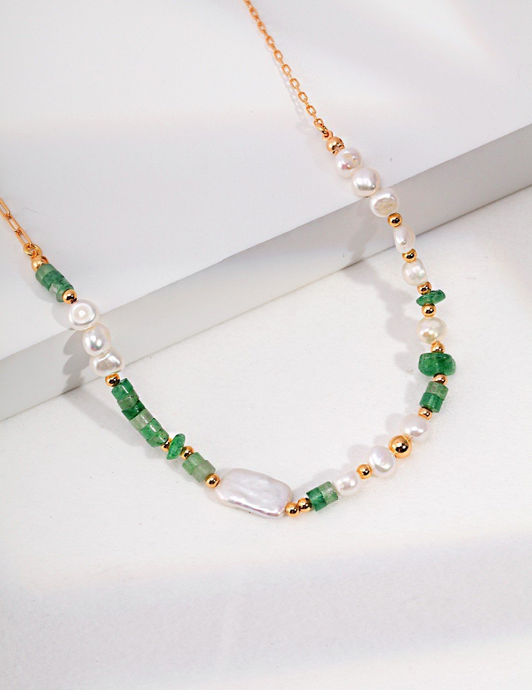 Aventurine Pearl Necklace