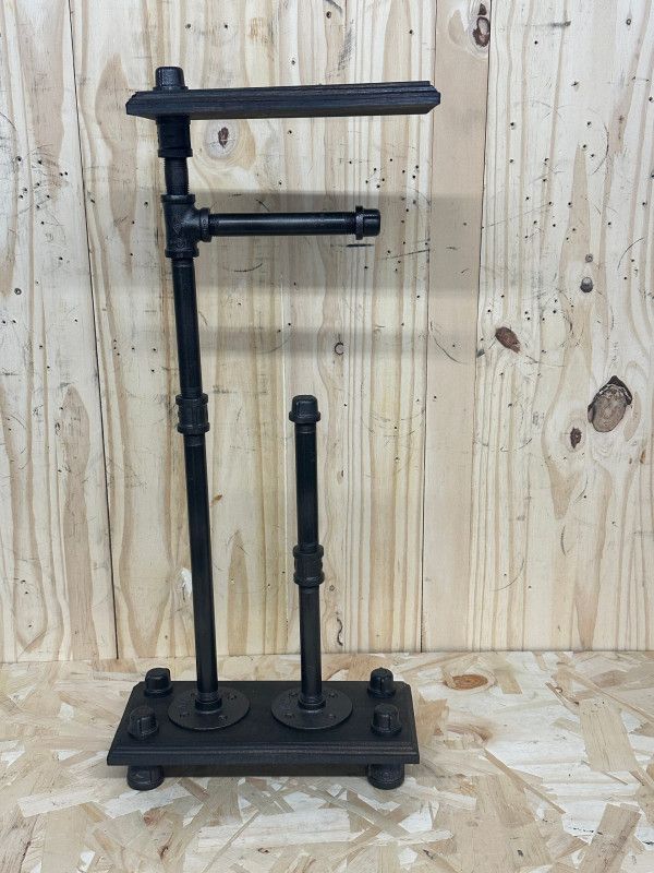 4 roll industrial style flat base toilet paper holder