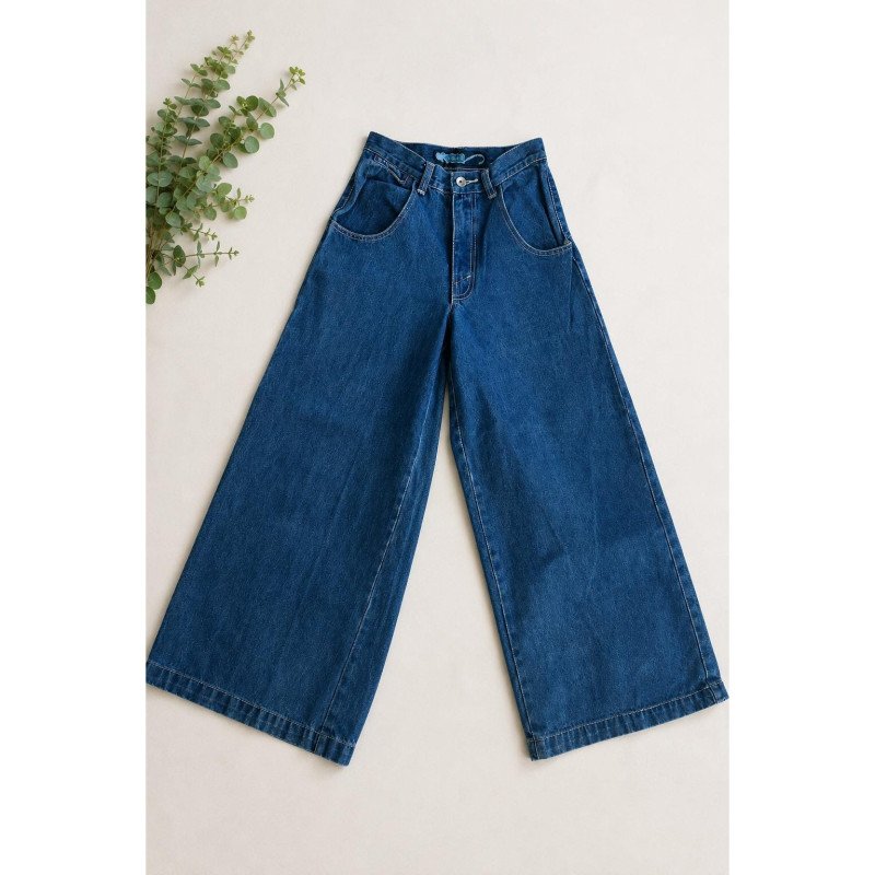 Vintage Y2K Palazzo Wide Leg Jeans High Rise Skater Denim Indie Sleaze XXS 24