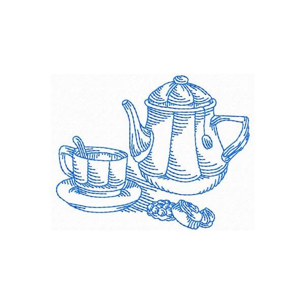 SIM001 Bluework Teapots JEF Machine Embroidery Designs