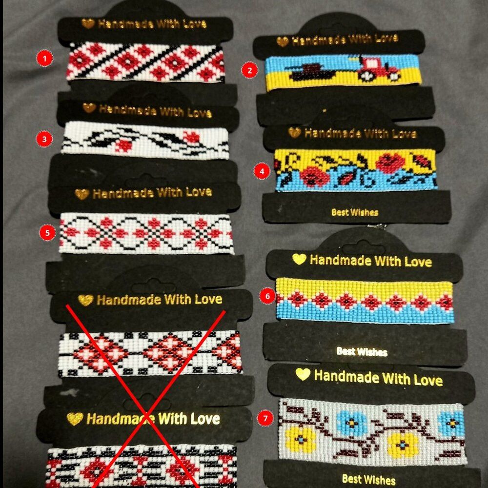Beaded bracelets (Ukrainian embroidery motifs)