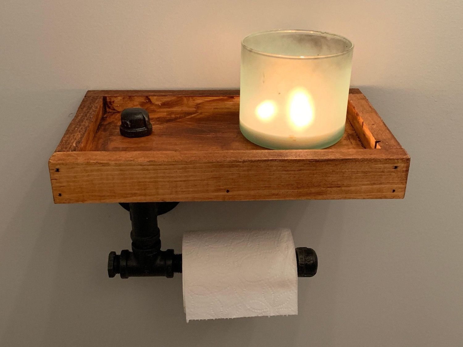 Steampunk style toilet paper roll holder with water valve handle – Hand towel holder – Toilet paper holder