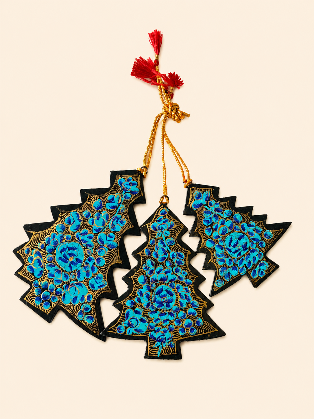 Kashmiri Handcrafted Paper Mache Christmas Hanging Tree