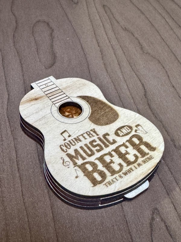 Guitar Pick Holder "Country Music and Beer - That's why I'm here"