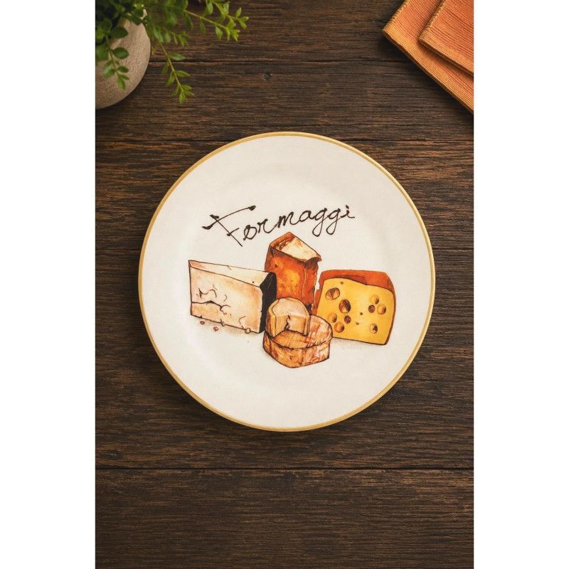 Formaggi Italian Ceramic Cheese Tray Platter Ceramica Cuore Italy Round Display