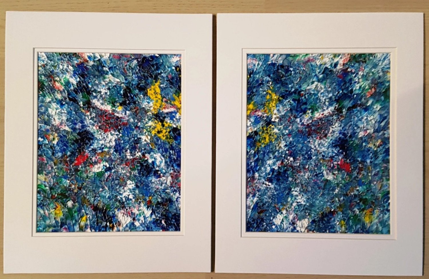 2 Painting Set Blue Sky View Abstract Acrylic Wall Paintings