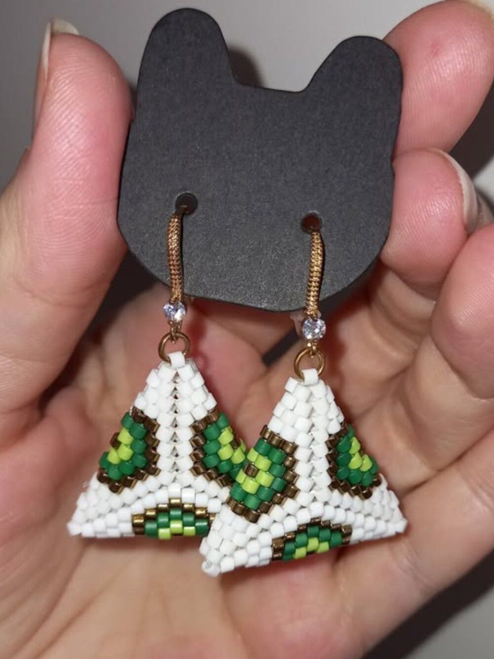 Double-Sided Geometric Triangle Earrings