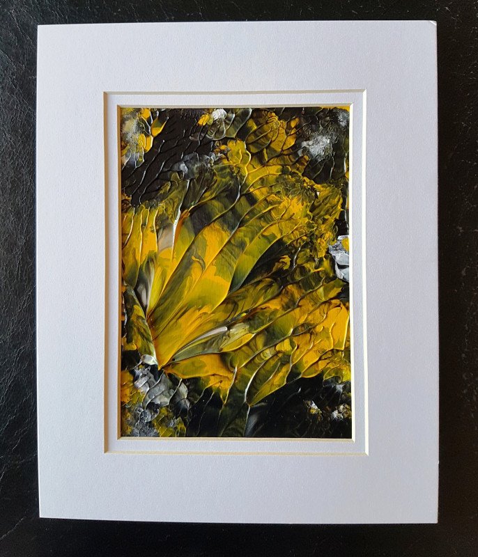 Yellow & Black Original Abstract Acrylic Painting