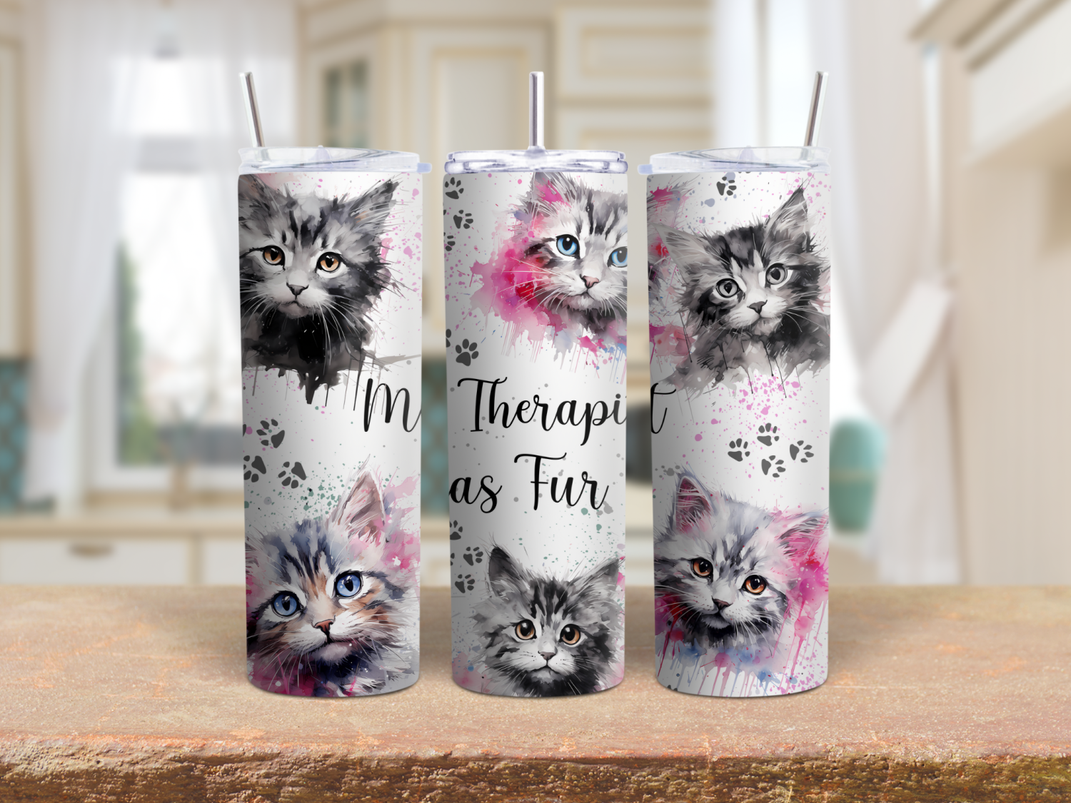 My Therapist has Fur cat 20oz Tumbler