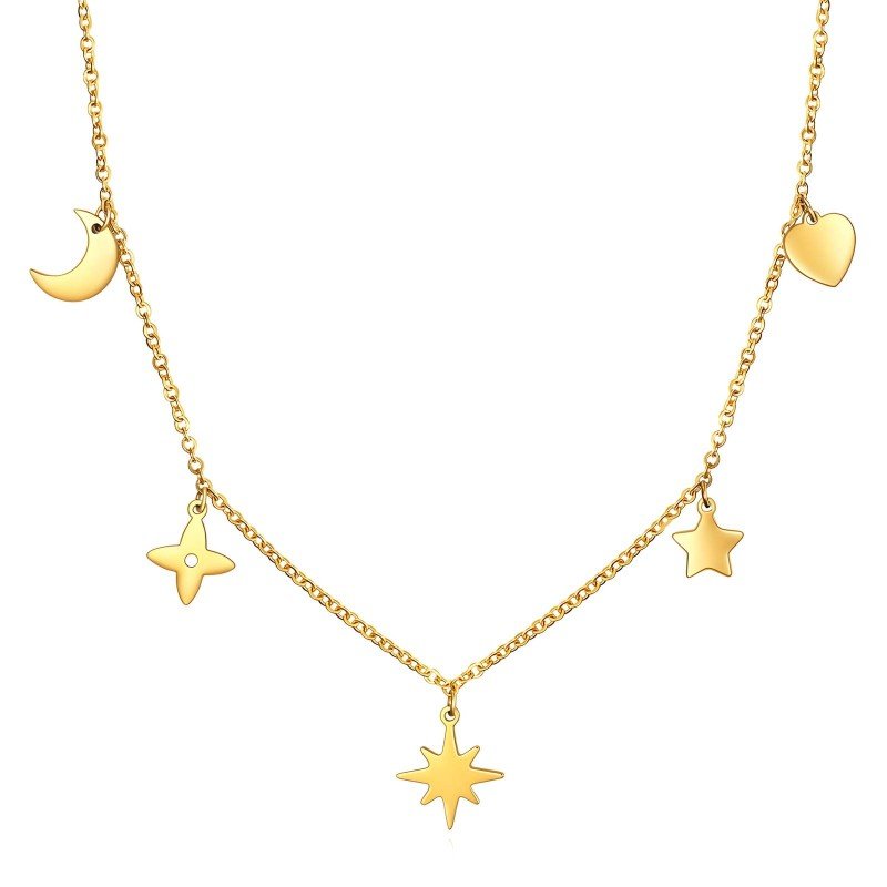 18K gold plated Stainless steel  Star necklace,  FTM Jewelry
