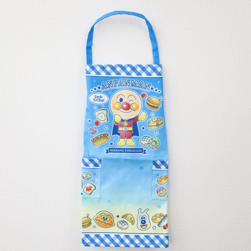 PRE-ORDER Anpanman baby children kindergarten boys and girls cartoon image children's apron 110cm